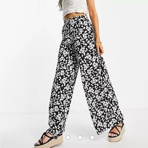 Wild Pony Floral Crepe High Waist Wide Leg Pants